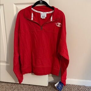 Champion Red Half-Zip Sweatshirt
